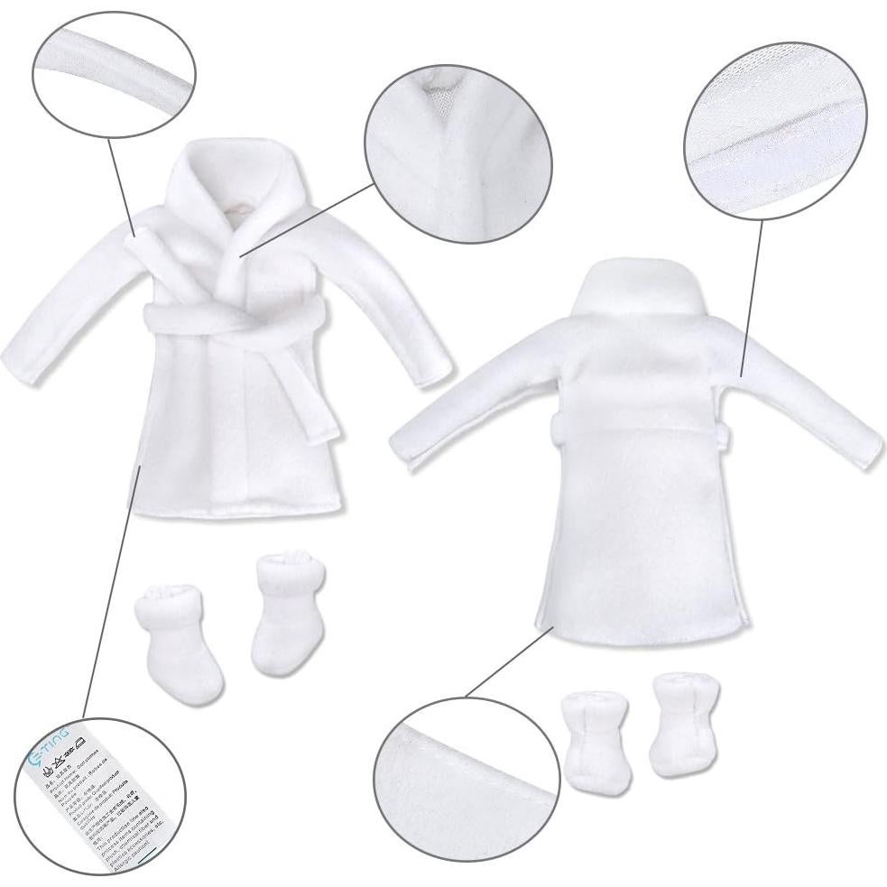 Bata de Navidad E-TING para Muñeca Elfo Blanca 20x12cm