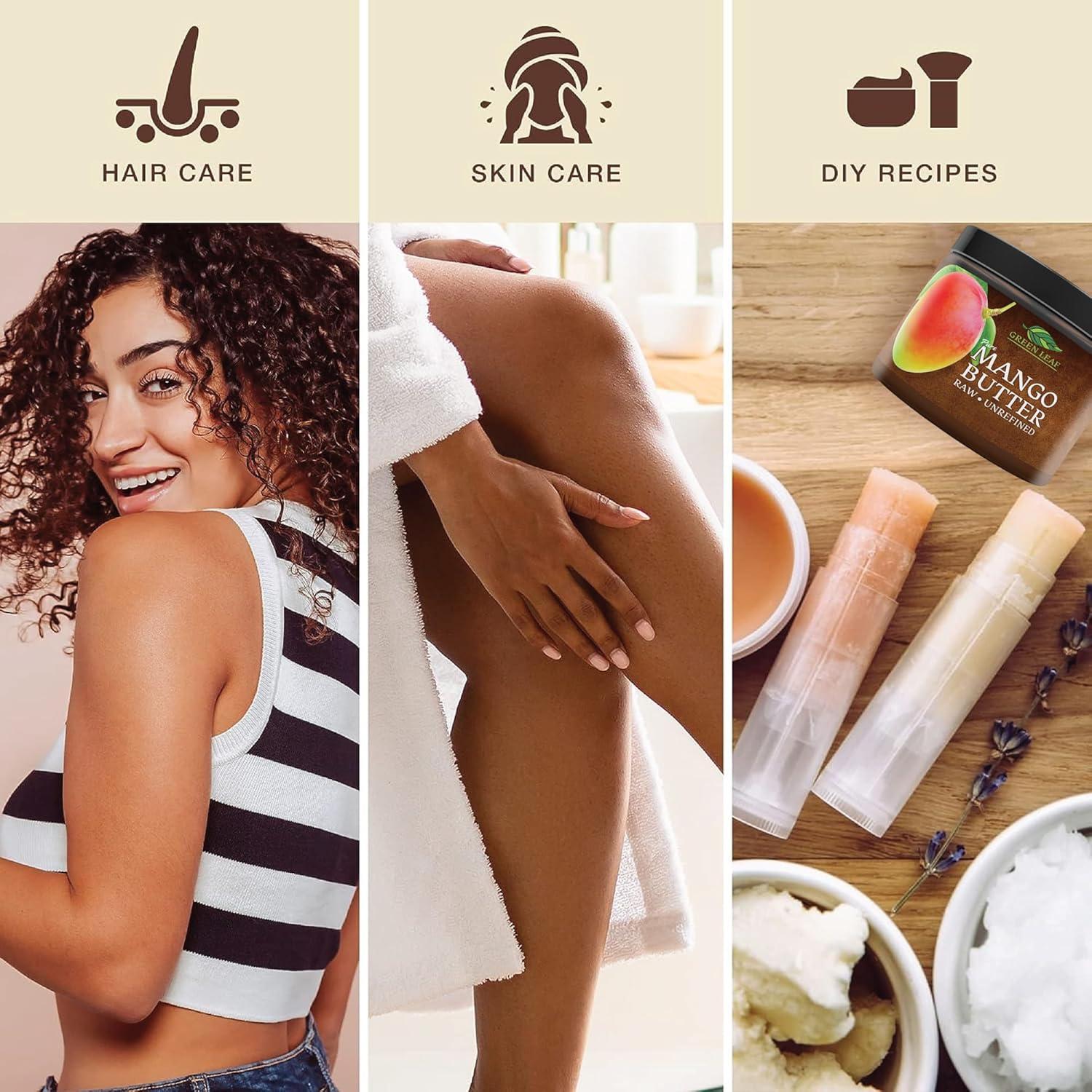 Manteca de Mango Cruda Green Leaf Naturals 454g - Hidratante Piel