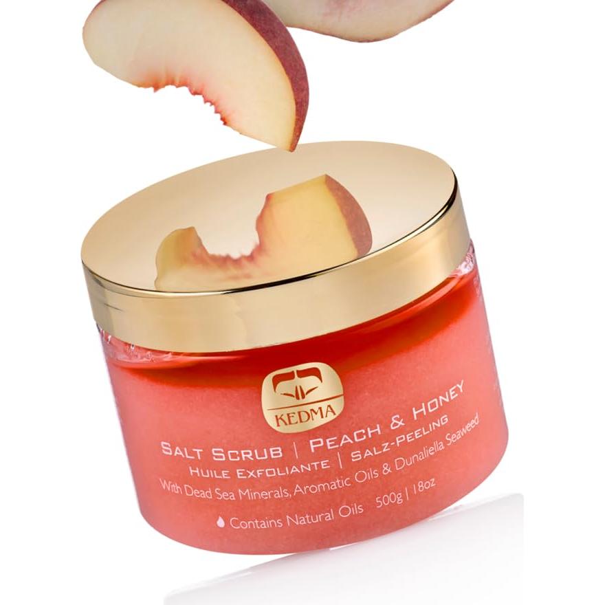 Exfoliante Corporal KEDMA Sal del Mar Muerto 510g Durazno y Miel