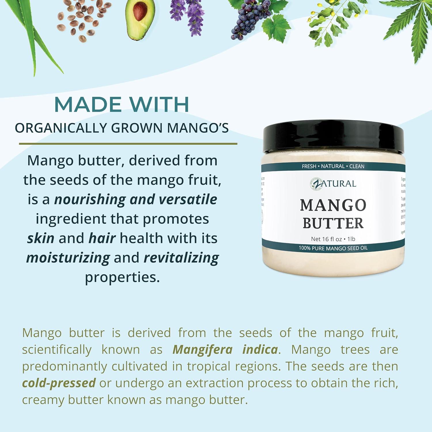 Mantequilla de Mango Zatural 100% Pura Prensada en Frío 480g