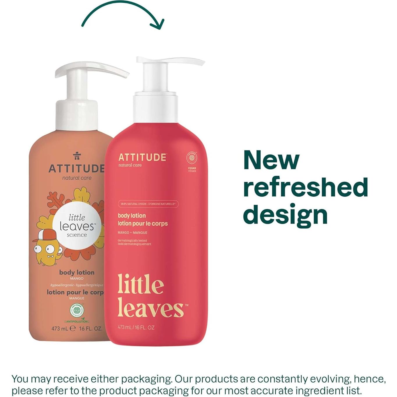 Loción Corporal Vegana ATTITUDE para Niños Mango 473 ml