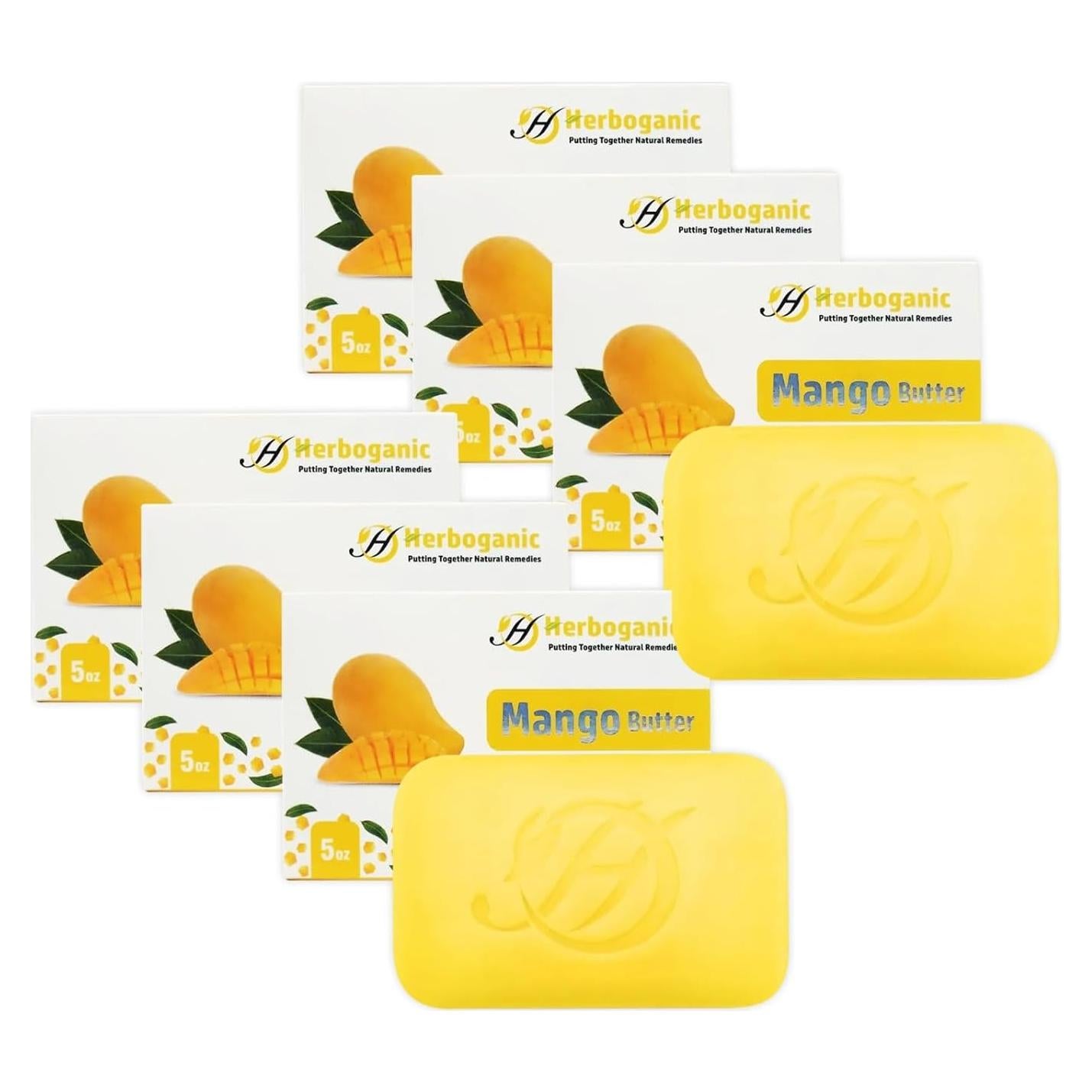 Jabón Herbal de Manteca de Mango Herboganic - 6 Barras de 142g