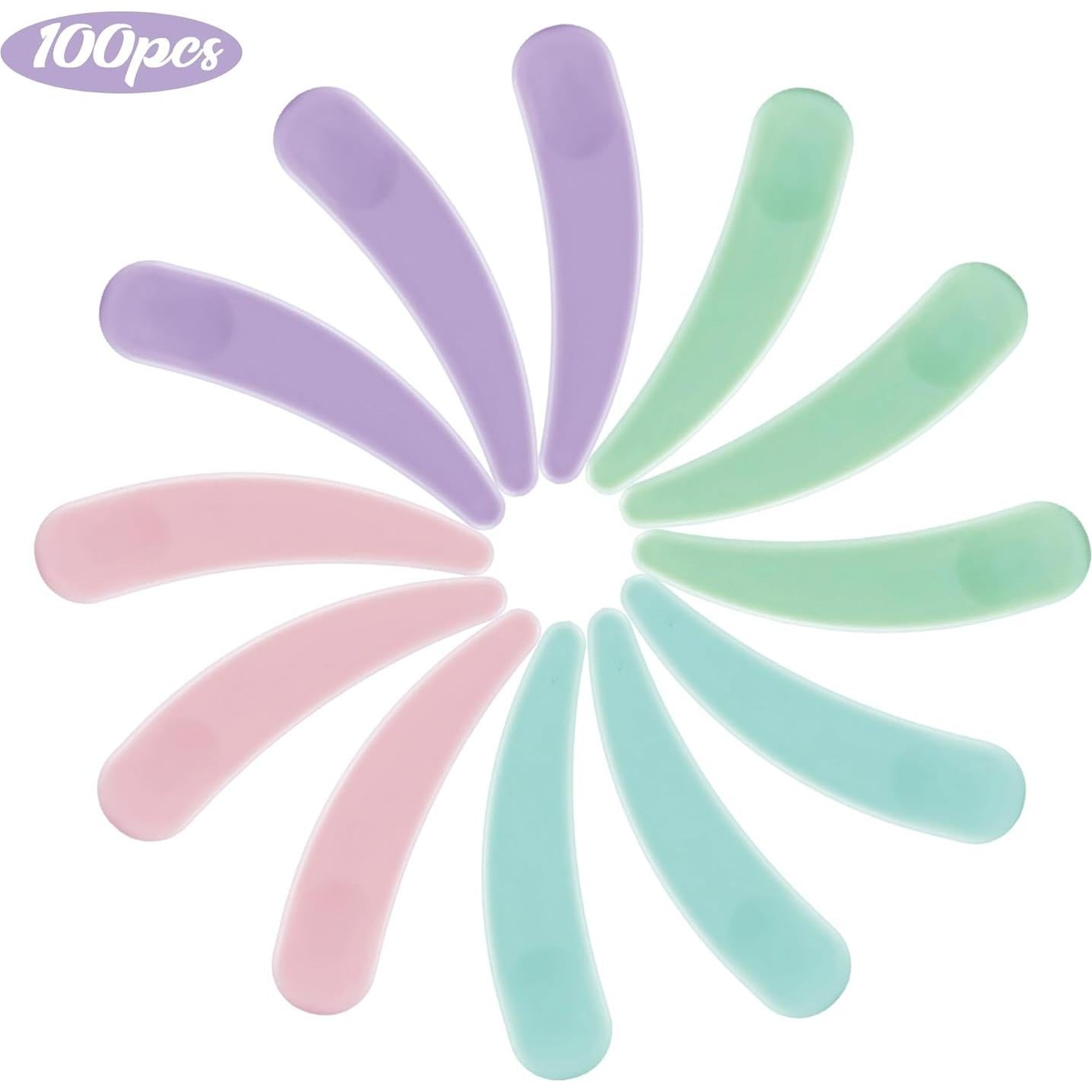 100 Espátulas Cosméticas GOLACKY Mini Cuchara Plástico Multicolor