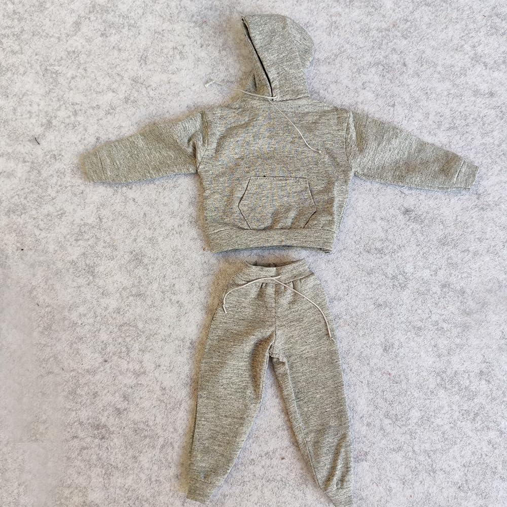 Conjunto Sudadera y Pantalones para Muñeco 1/6 Gris
