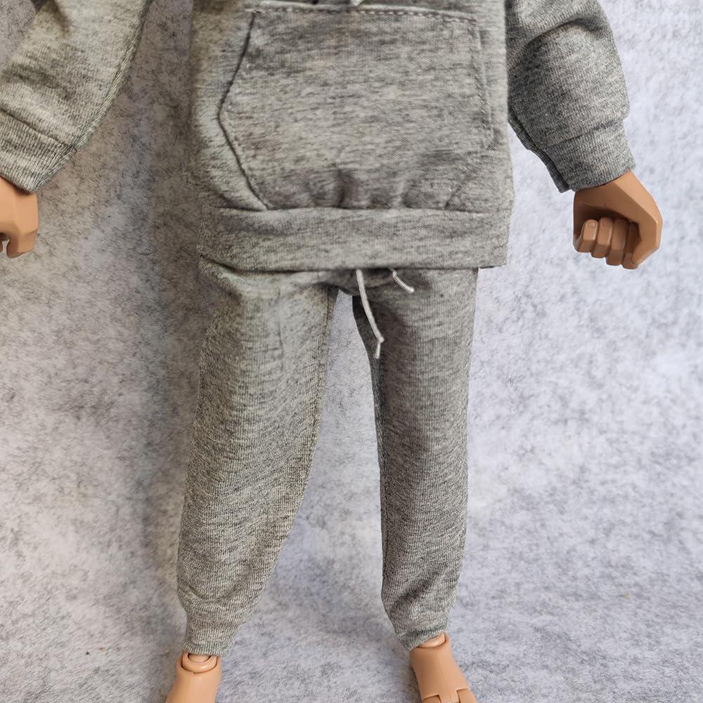 Conjunto Sudadera y Pantalones para Muñeco 1/6 Gris
