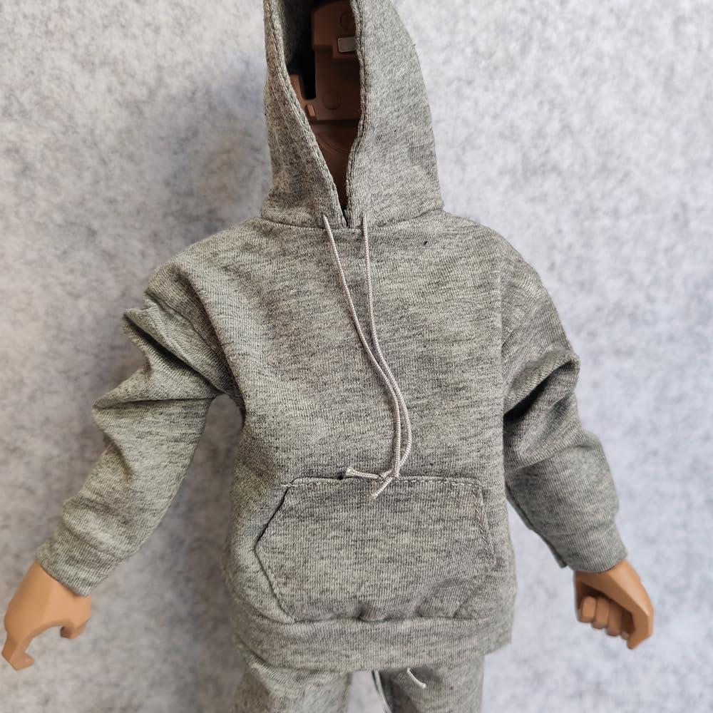 Conjunto Sudadera y Pantalones para Muñeco 1/6 Gris
