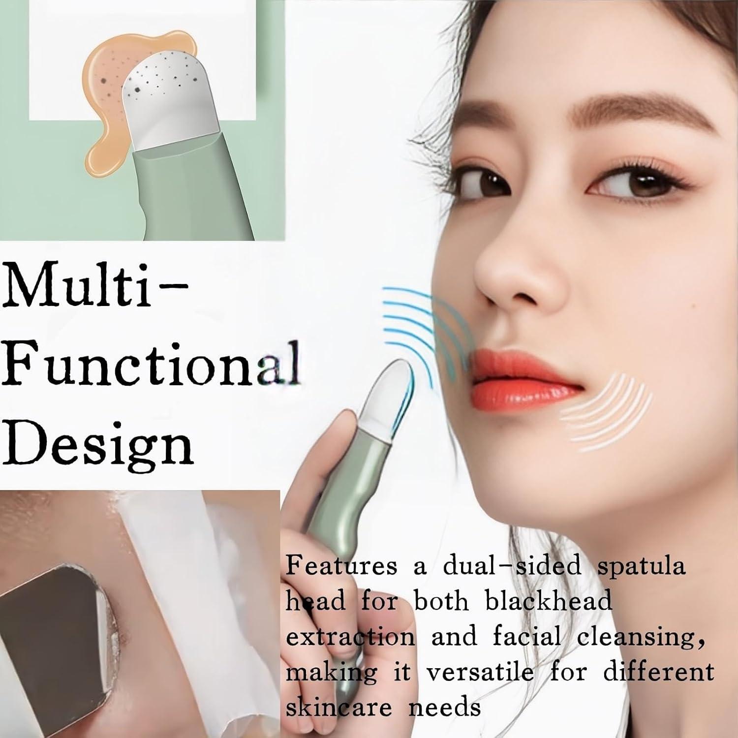 Blackhead Remover Tool, Reusable Face Spatula Scrubber for Deep Cleansing, Skin Care Tool for Men and Women, Green