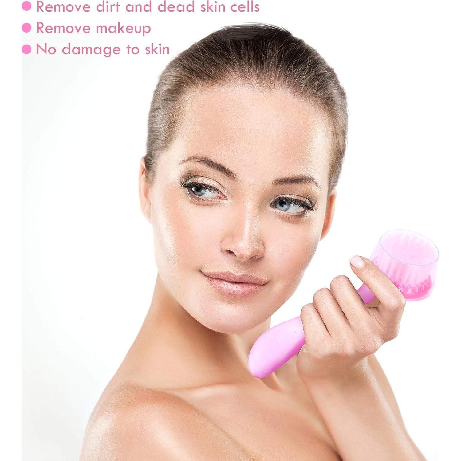 3 Cepillos Faciales Limpiadores Patelai Rosa Exfoliadores Suaves