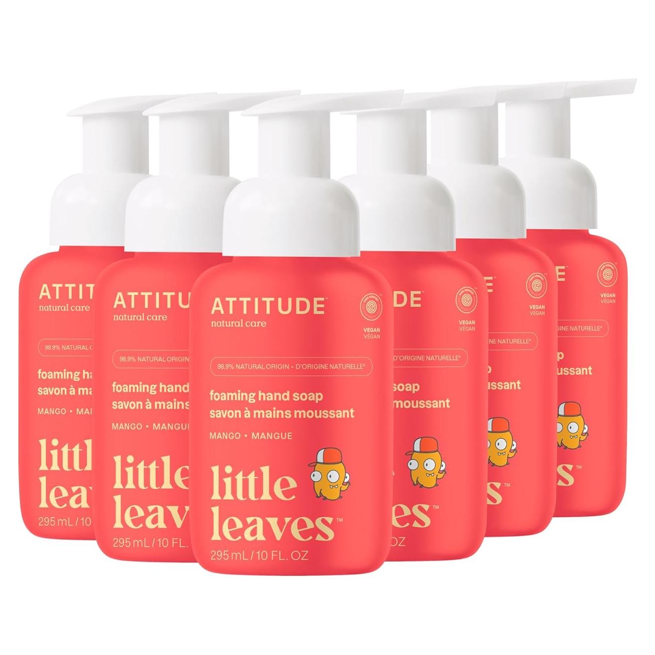 Jabón de Manos Espumoso Vegano ATTITUDE Mango 295.74 ML (6 Pzs)