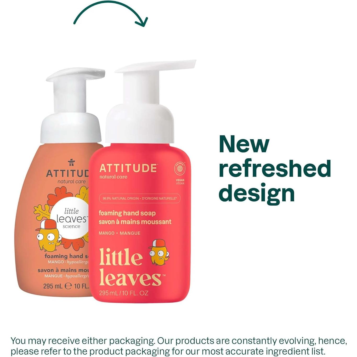 Jabón de Manos Espumoso Vegano ATTITUDE Mango 295.74 ML (6 Pzs)