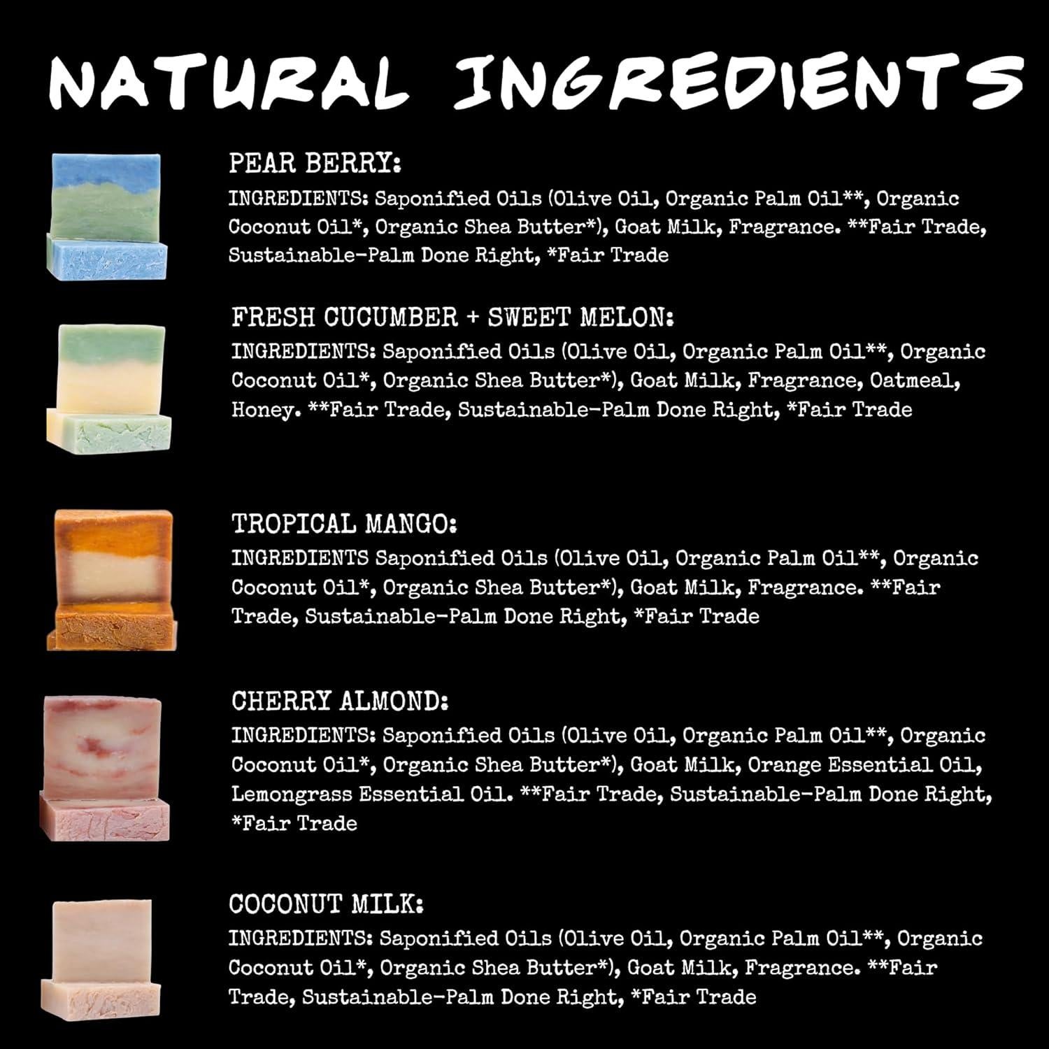 Juego de Jabones Artesanales Bluebyrd - 5 Piezas Frutales