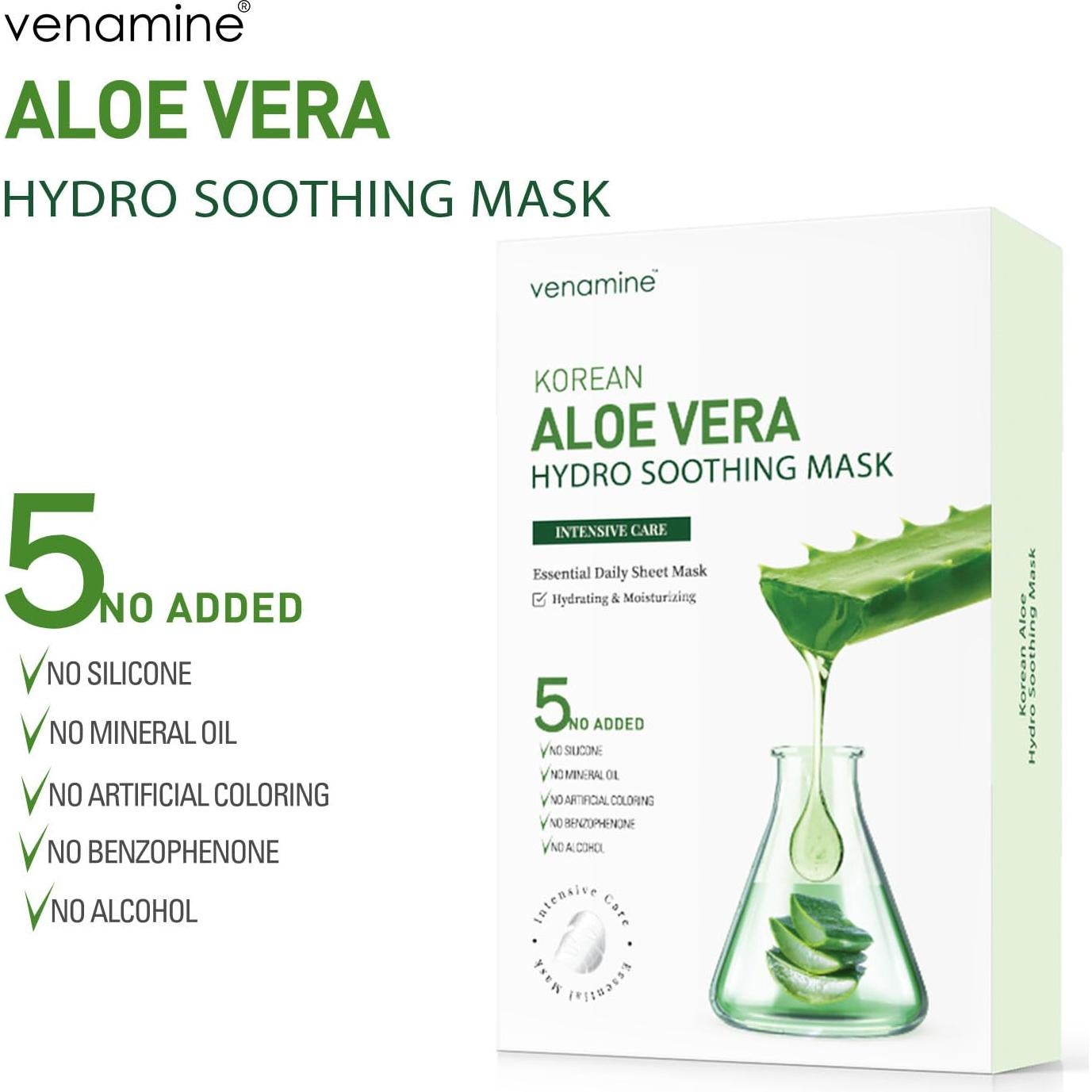 Mascarillas Faciales Hidratantes Venamine Aloe Vera 10 Hojas
