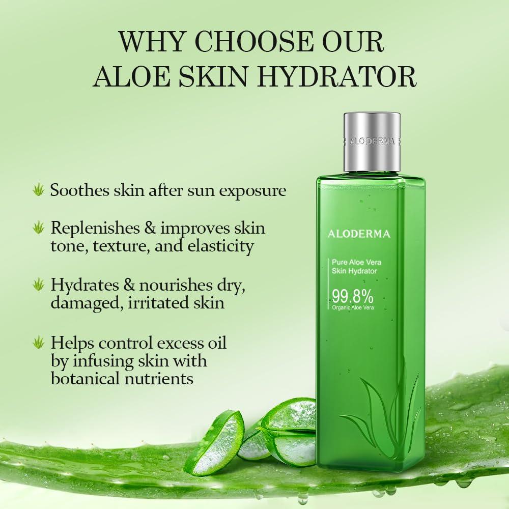 Hidratante Facial Aloderma 240ml Aloe Vera Orgánico 99.8%