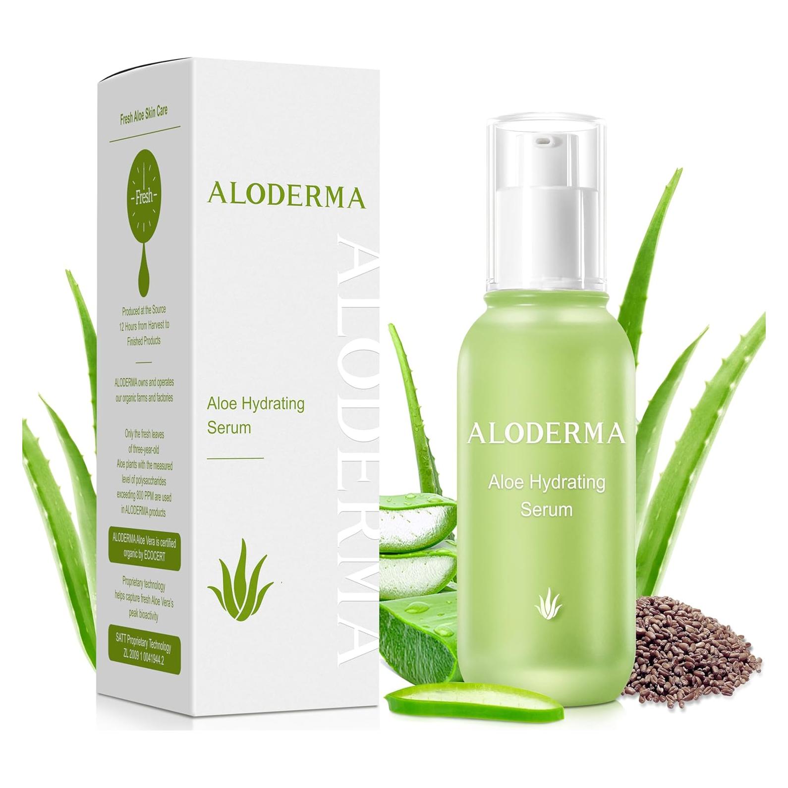 Suero Facial Hidratante Aloderma 48g con 69% Aloe Vera Orgánico