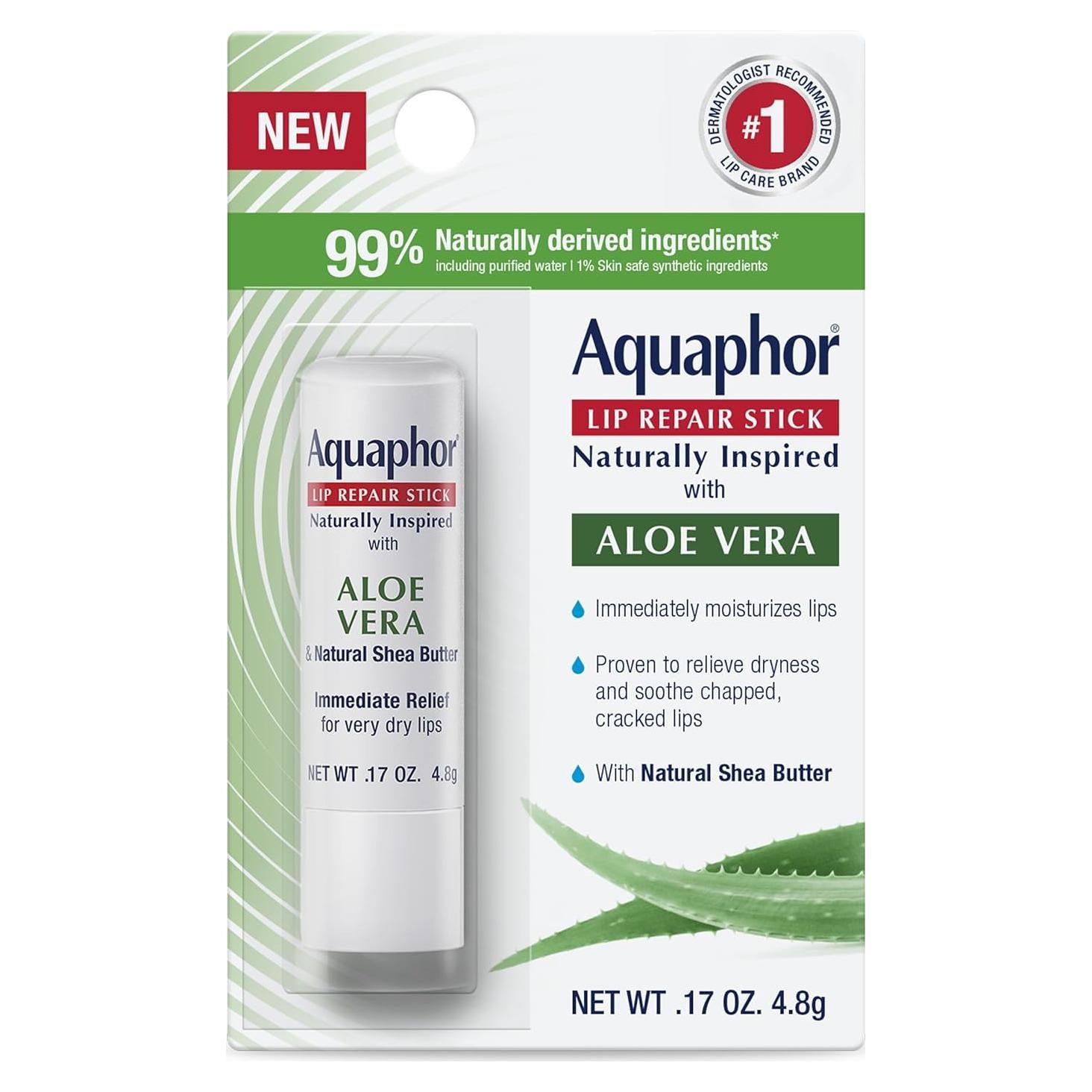 Bálsamo Labial Aquaphor Aloe Vera 4.83 g Hidratante Natural