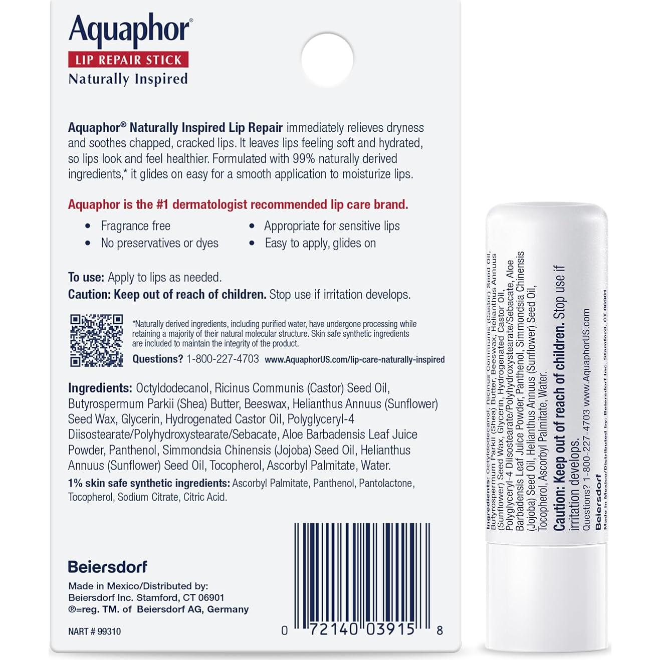 Bálsamo Labial Aquaphor Aloe Vera 4.83 g Hidratante Natural