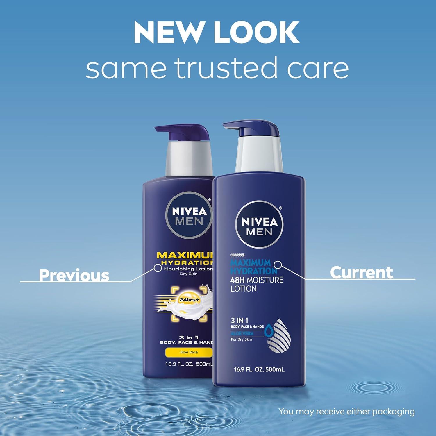 NIVEA MEN Loción Corporal Hidratante 500 ml Aloe Vera 48h