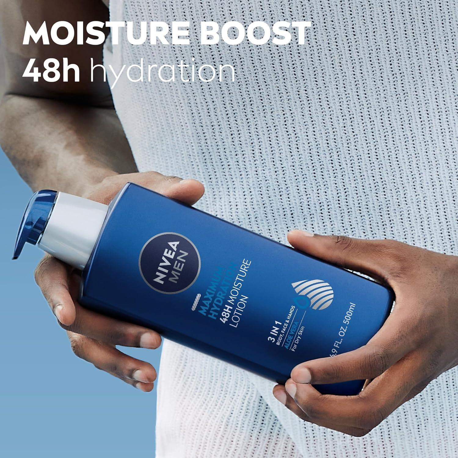 NIVEA MEN Loción Corporal Hidratante 500 ml Aloe Vera 48h