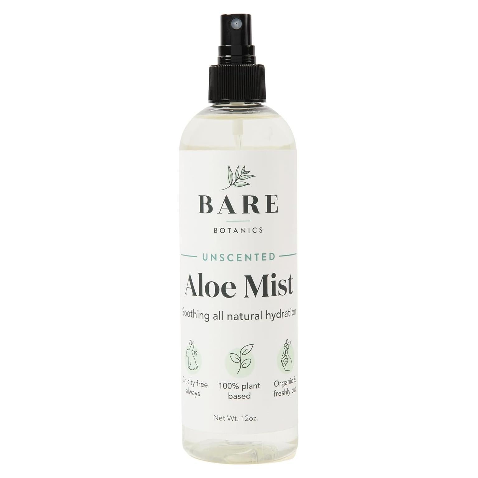 Spray Refrescante de Aloe Vera Bare Botanics 340 g - Hidratante Piel y Cabello