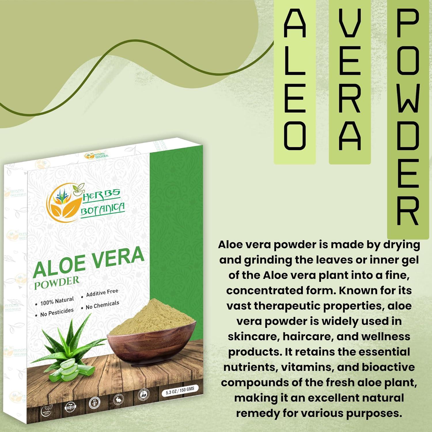 Polvo de Aloe Vera 150g - Herbs Botanica, Hidratante y Crecimiento Cabello
