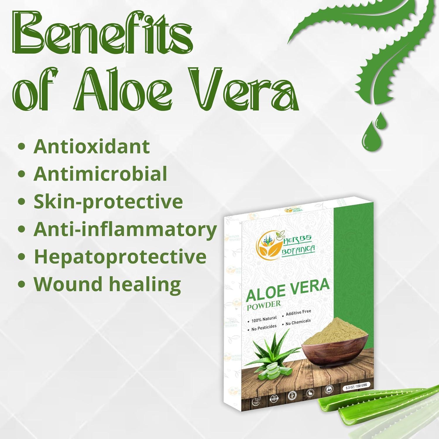 Polvo de Aloe Vera 150g - Herbs Botanica, Hidratante y Crecimiento Cabello
