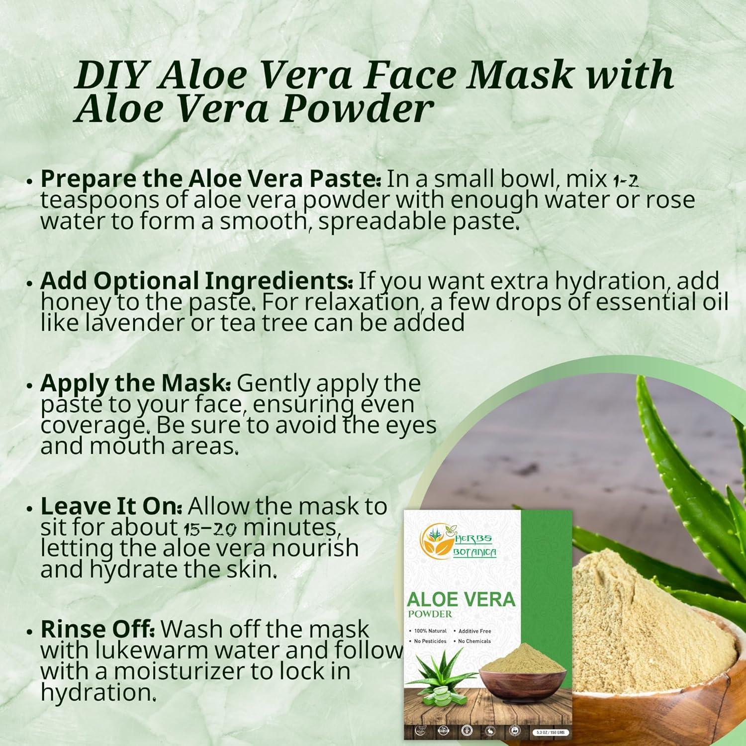 Polvo de Aloe Vera 150g - Herbs Botanica, Hidratante y Crecimiento Cabello