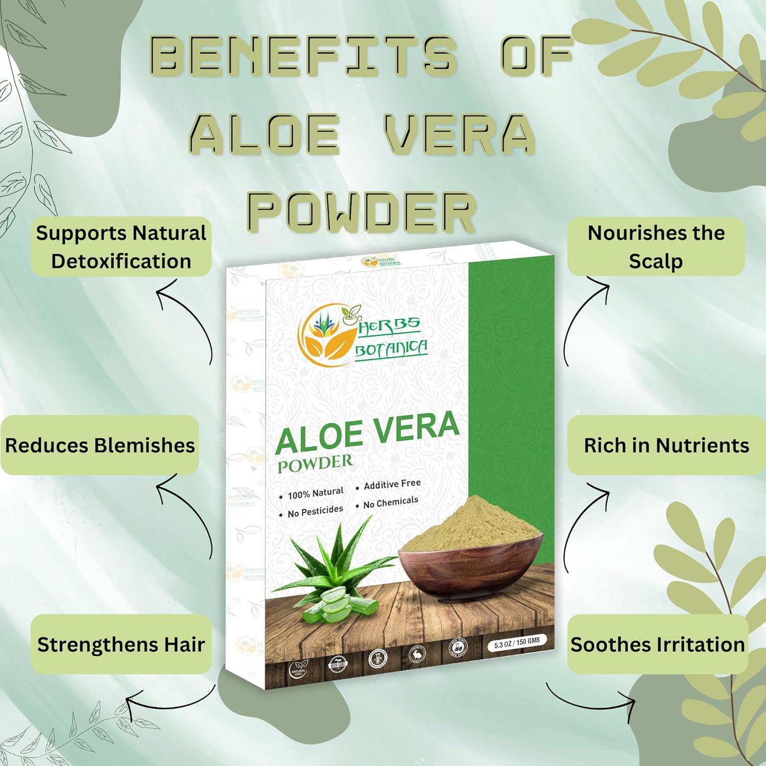 Polvo de Aloe Vera 150g - Herbs Botanica, Hidratante y Crecimiento Cabello