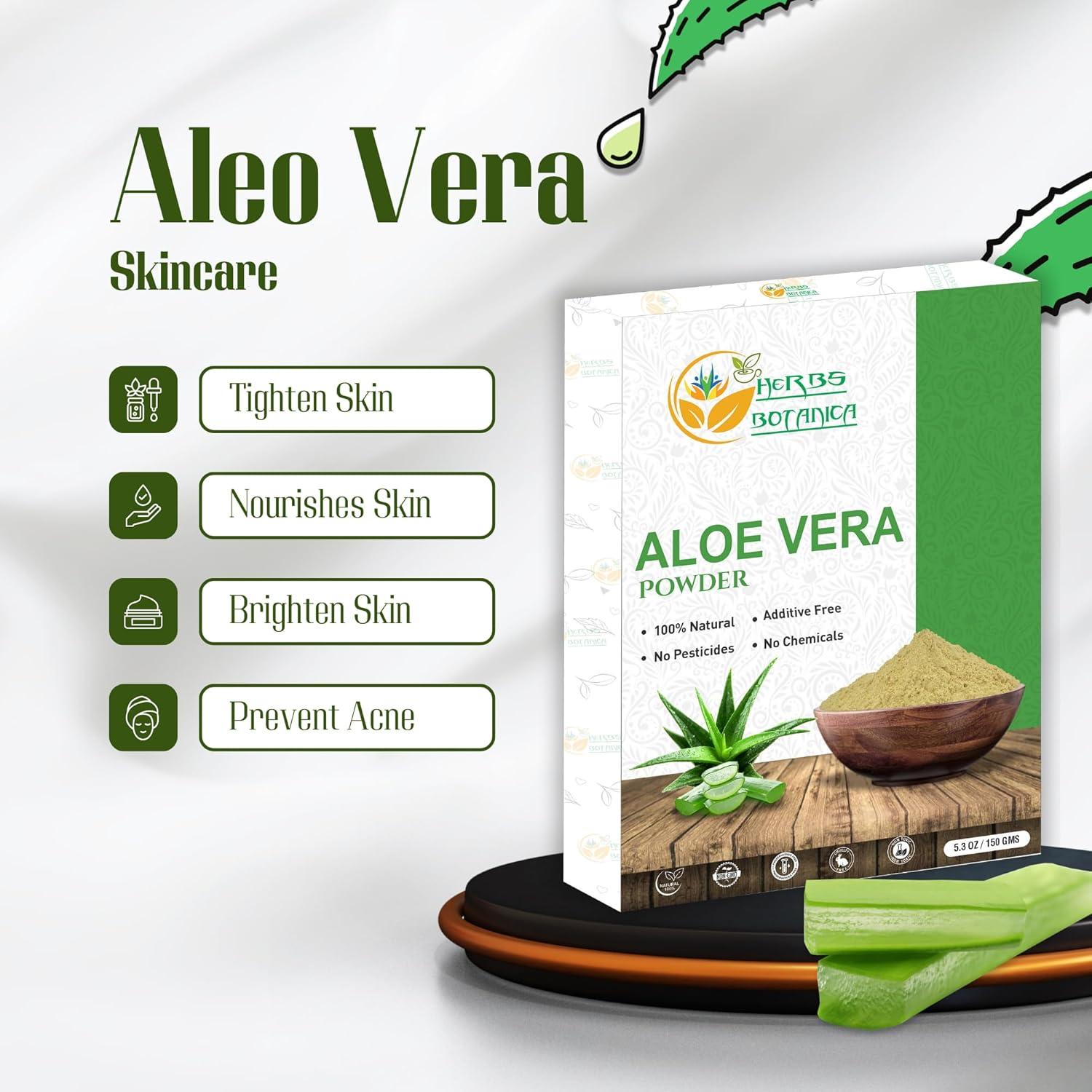 Polvo de Aloe Vera 150g - Herbs Botanica, Hidratante y Crecimiento Cabello
