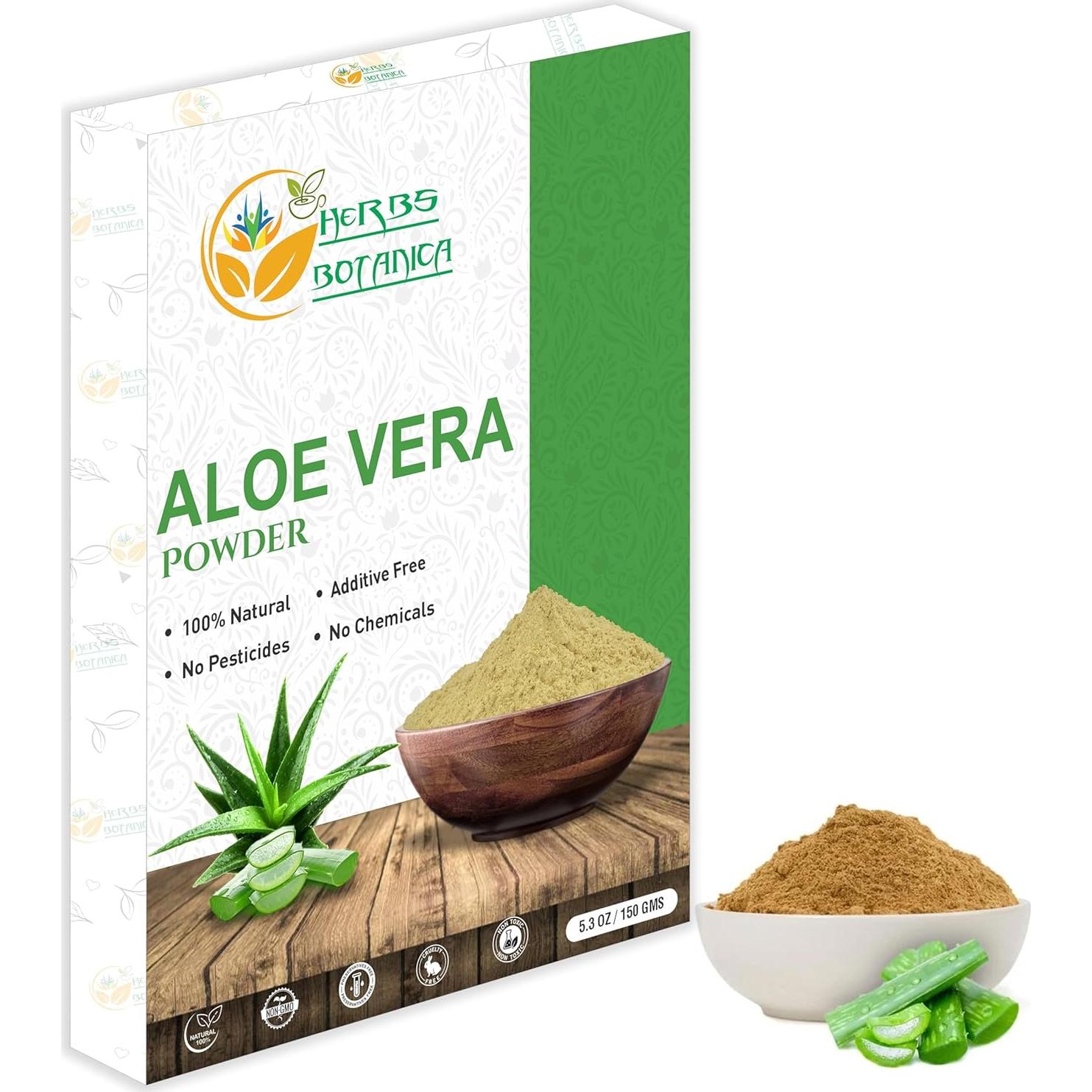 Polvo de Aloe Vera 150g - Herbs Botanica, Hidratante y Crecimiento Cabello
