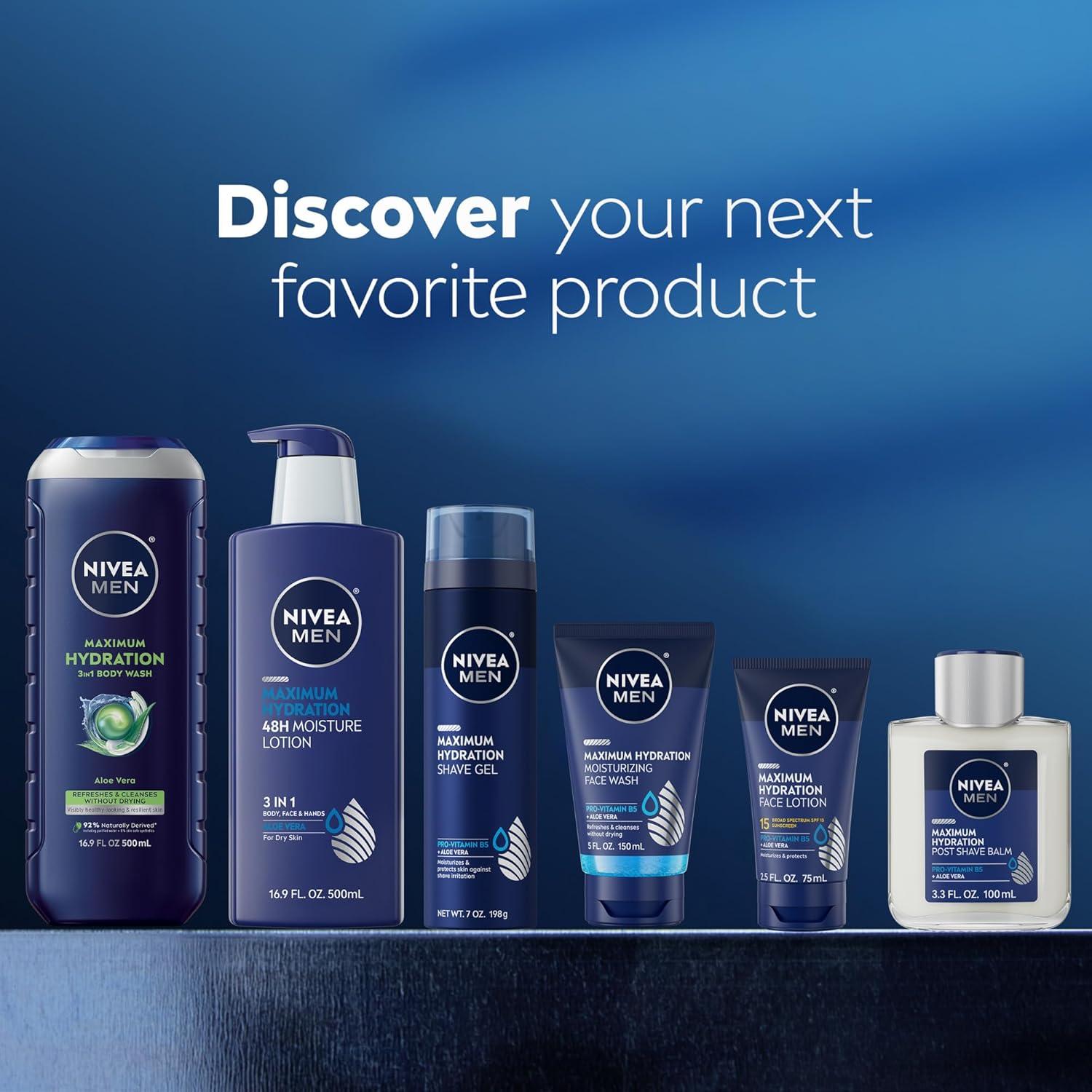 Gel de Ducha Nivea Men 3 en 1 Hidratación Máxima 500 ml x3