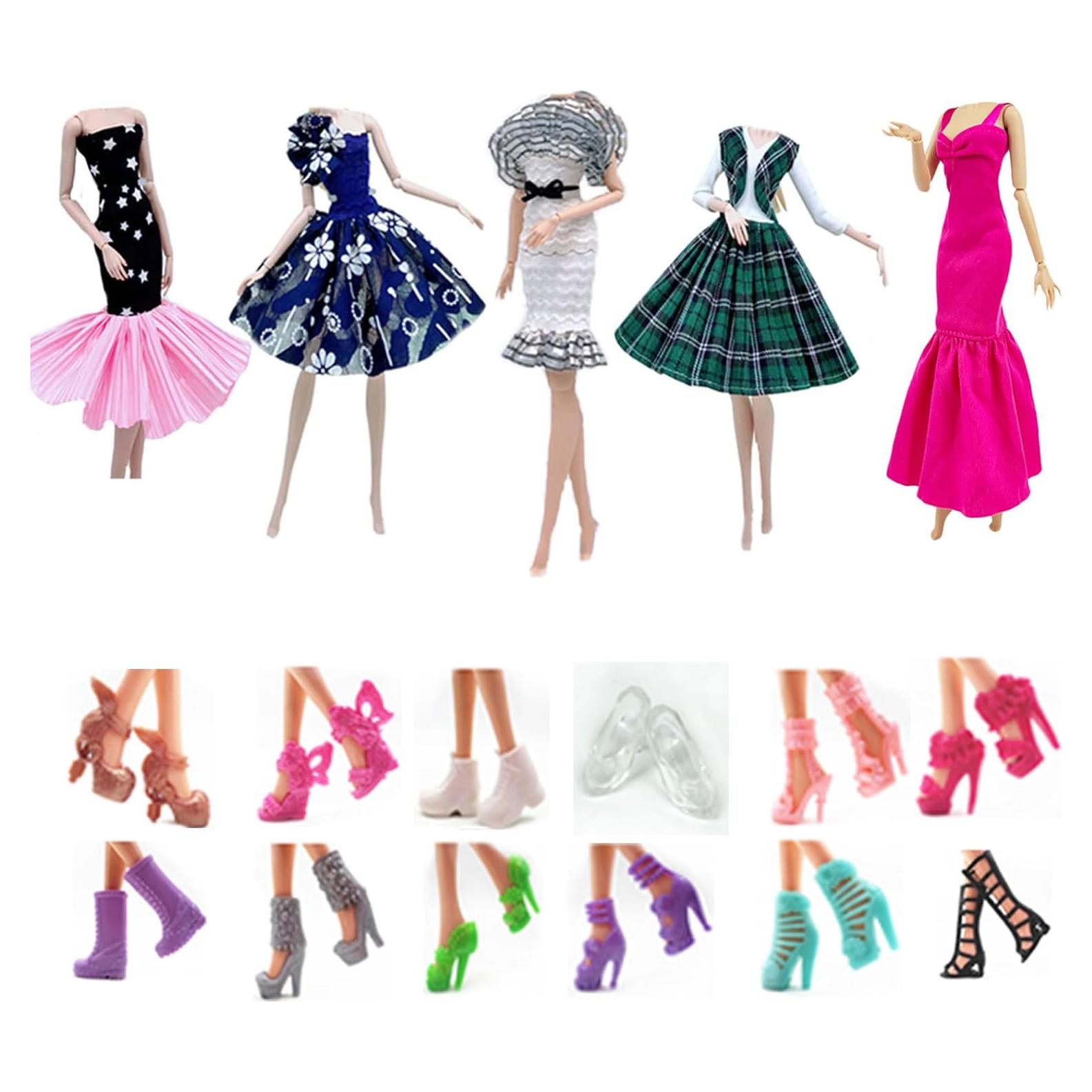 Ropa de Muñeca Apatsuki 5 Conjuntos + 12 Zapatos Aleatorios