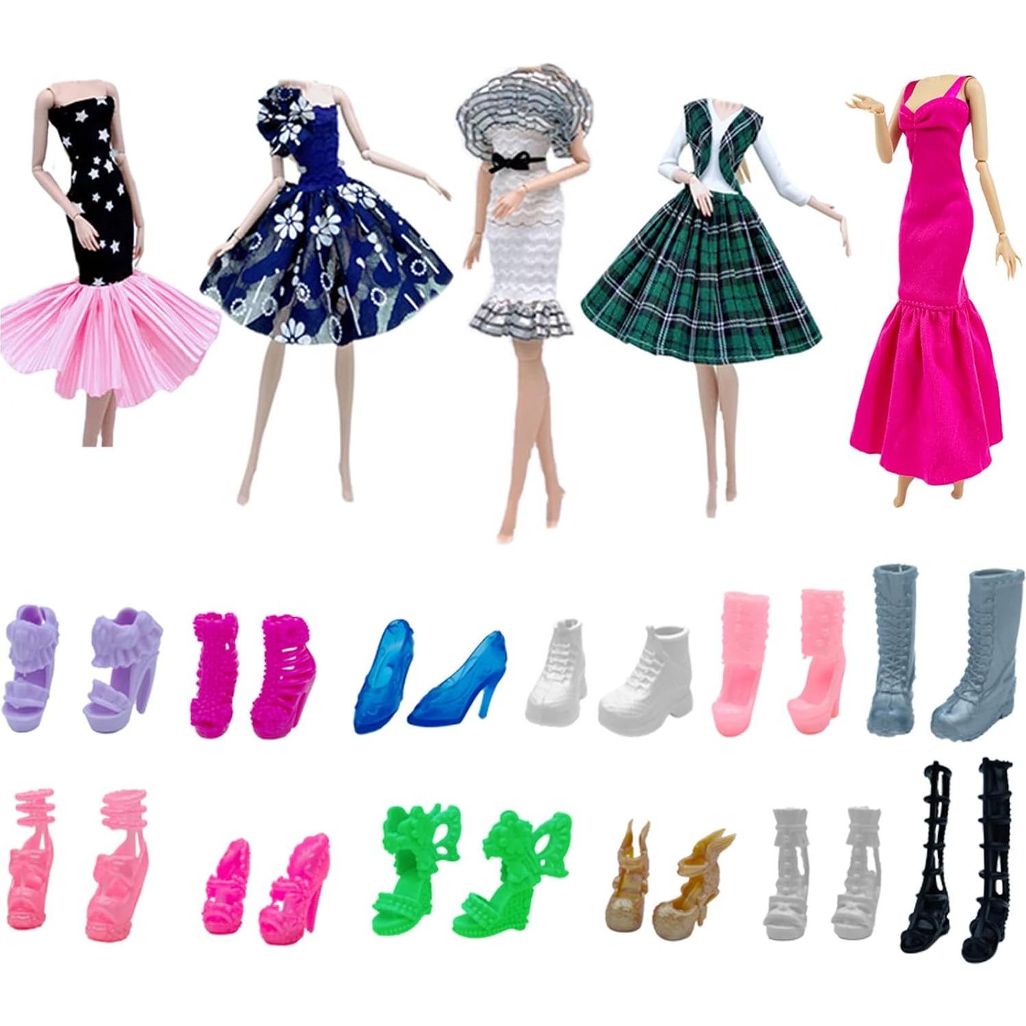 Ropa de Muñeca Apatsuki 5 Conjuntos + 12 Zapatos Aleatorios