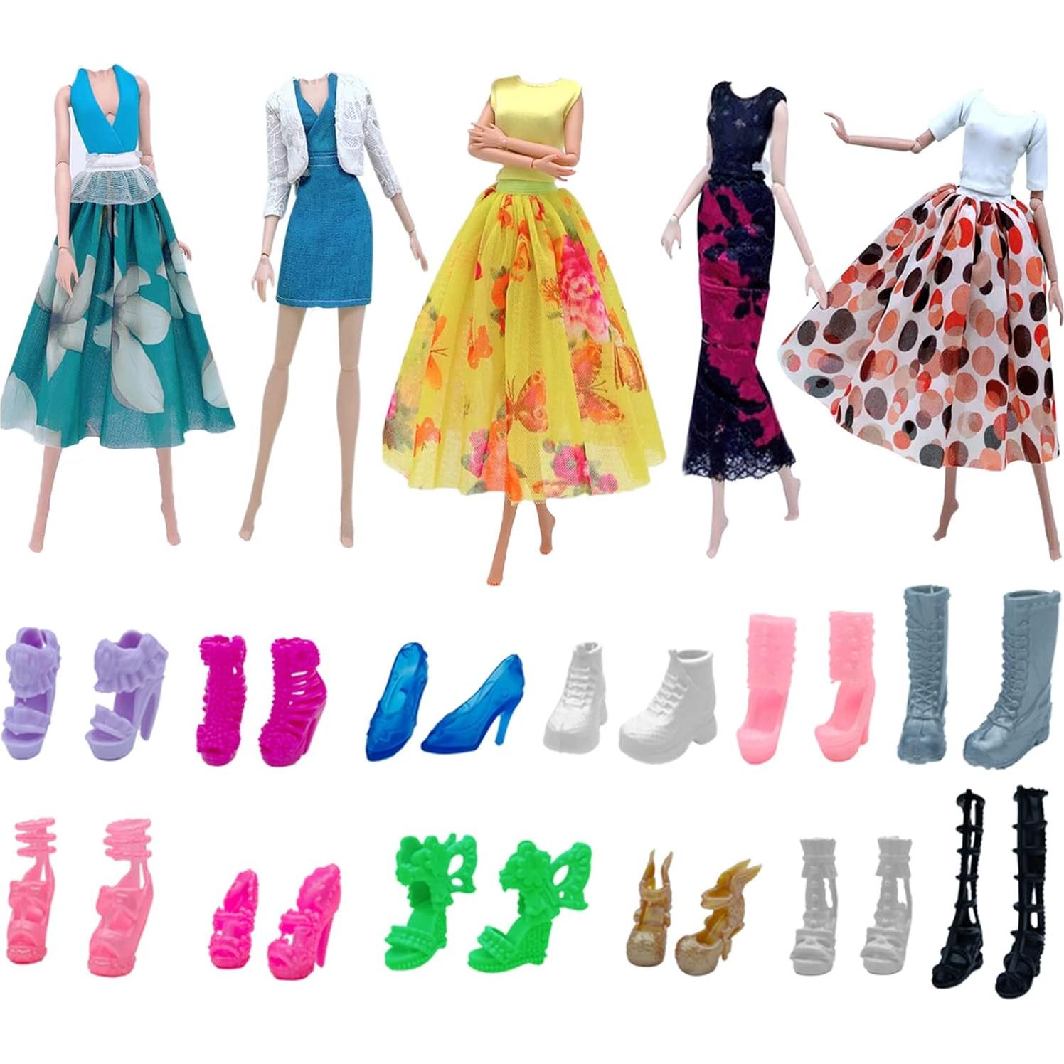 Ropa de Muñeca Apatsuki 5 Conjuntos + 12 Zapatos Aleatorios