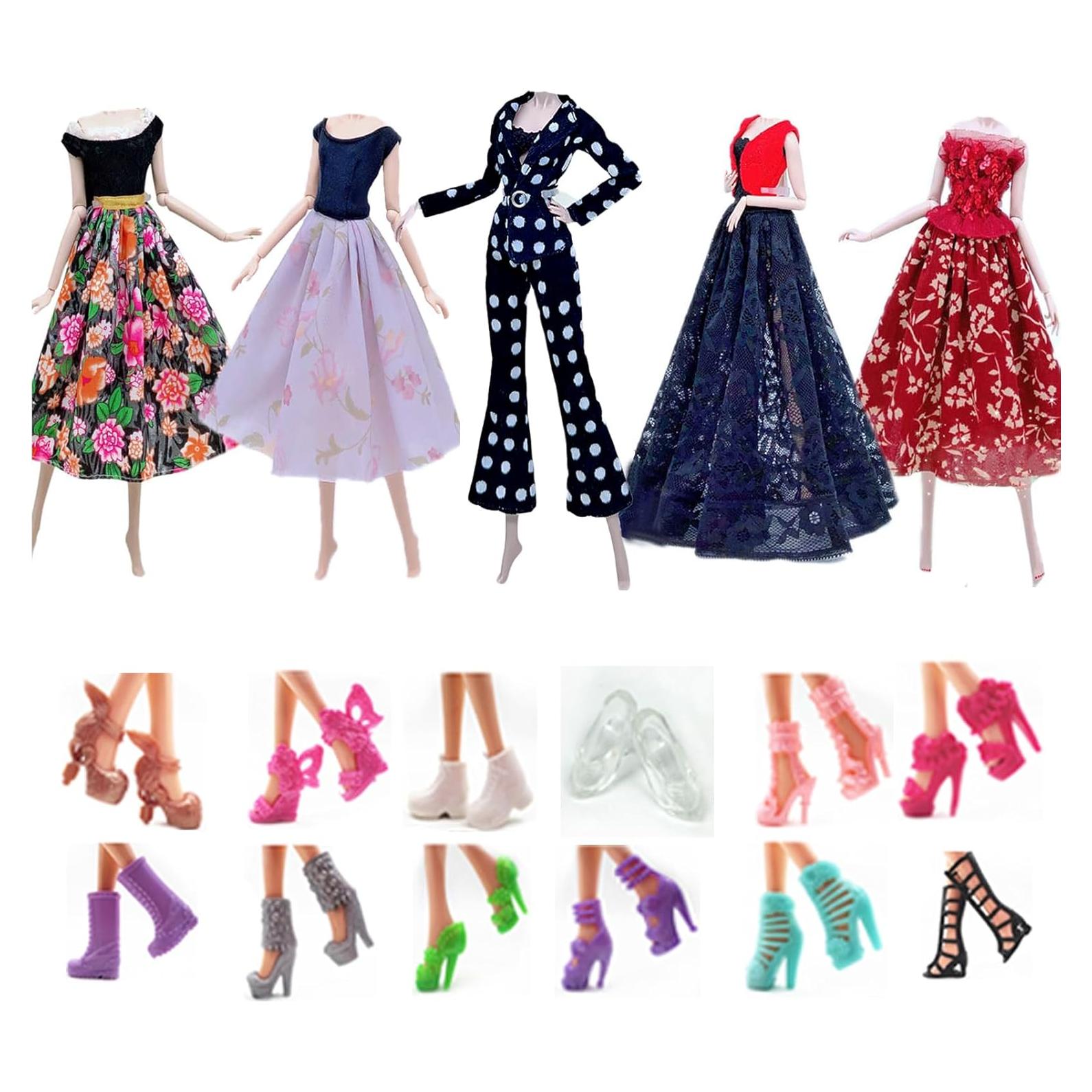Ropa de Muñeca Apatsuki 5 Conjuntos + 12 Zapatos Aleatorios