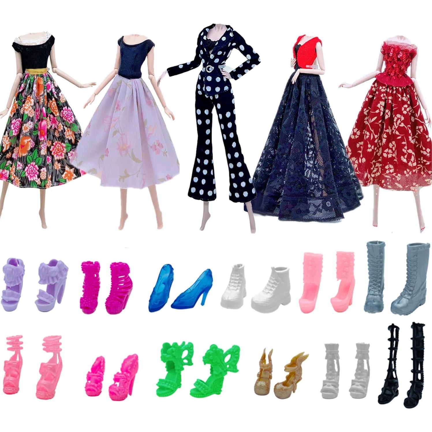 Ropa de Muñeca Apatsuki 5 Conjuntos + 12 Zapatos Aleatorios