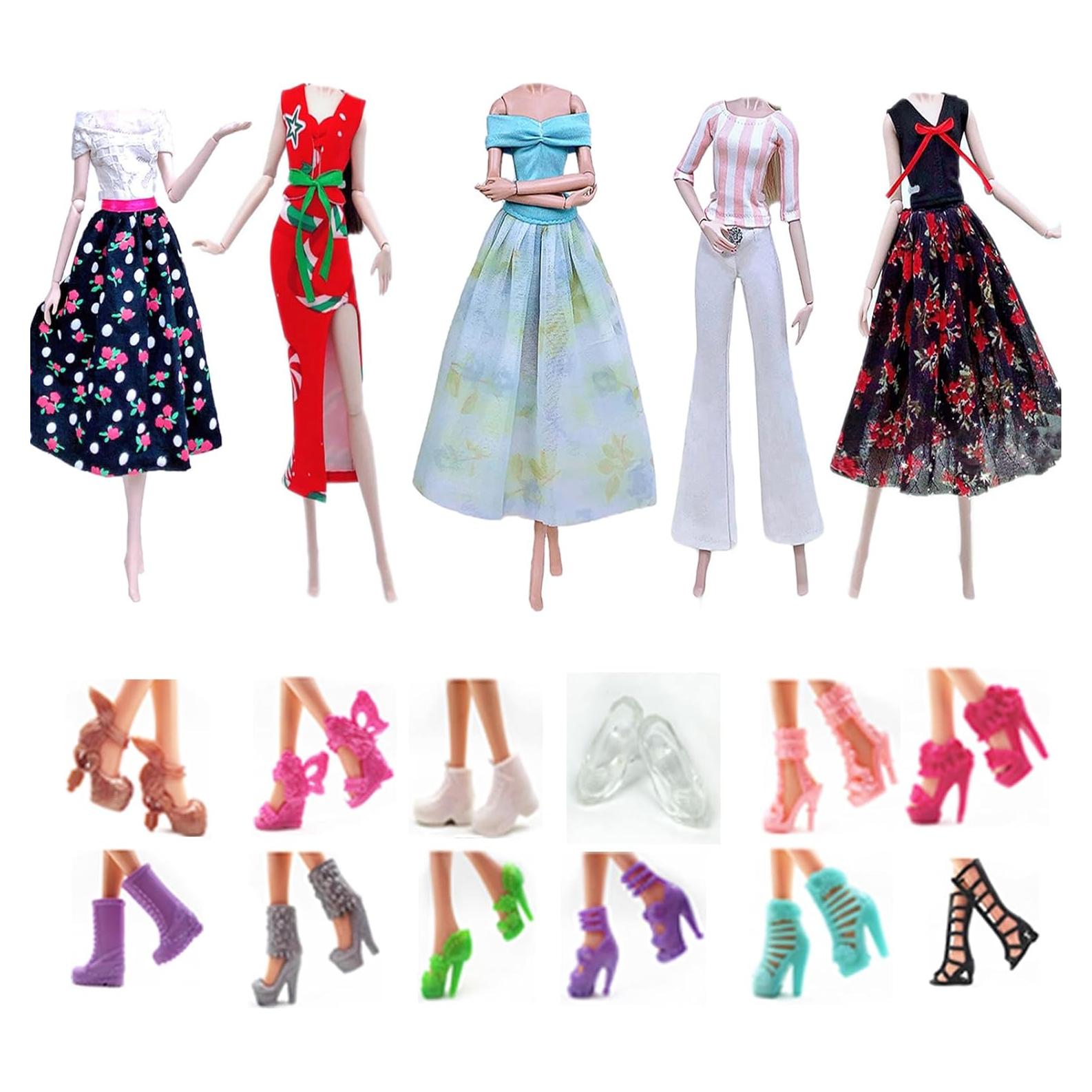Ropa de Muñeca Apatsuki 5 Conjuntos + 12 Zapatos Aleatorios