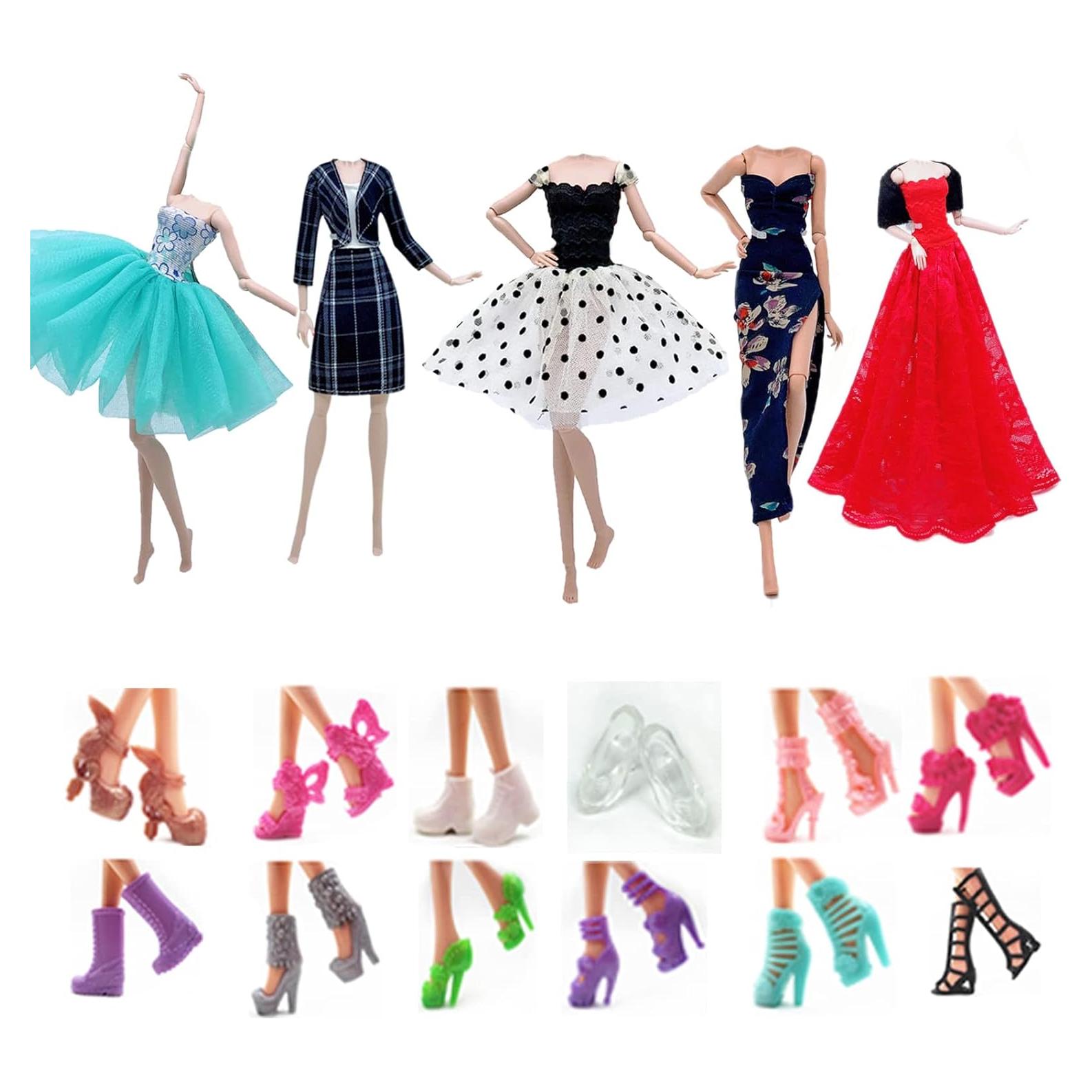 Ropa de Muñeca Apatsuki 5 Conjuntos + 12 Zapatos Aleatorios