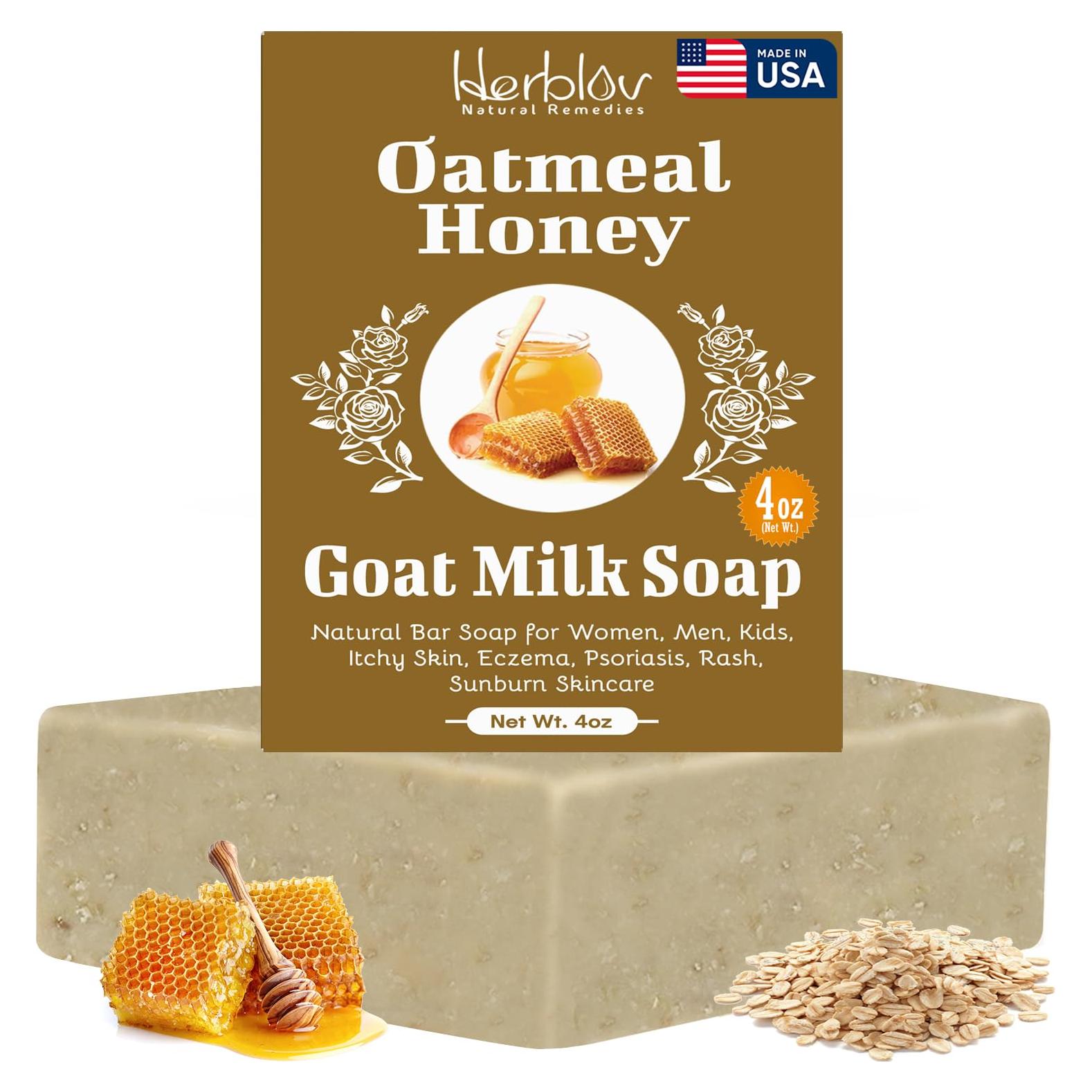 Jabón Natural de Leche de Cabra Herblov 113g con Avena y Miel