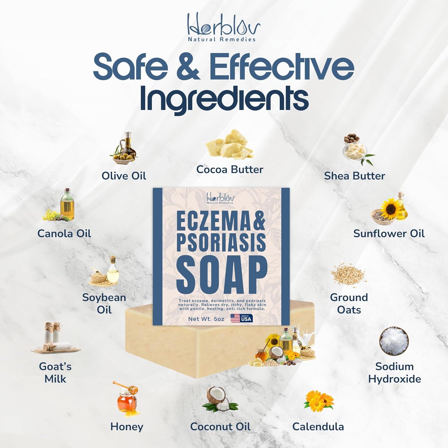 Jabón Natural para Eczema Herblov - Alivio Piel Seca 160g