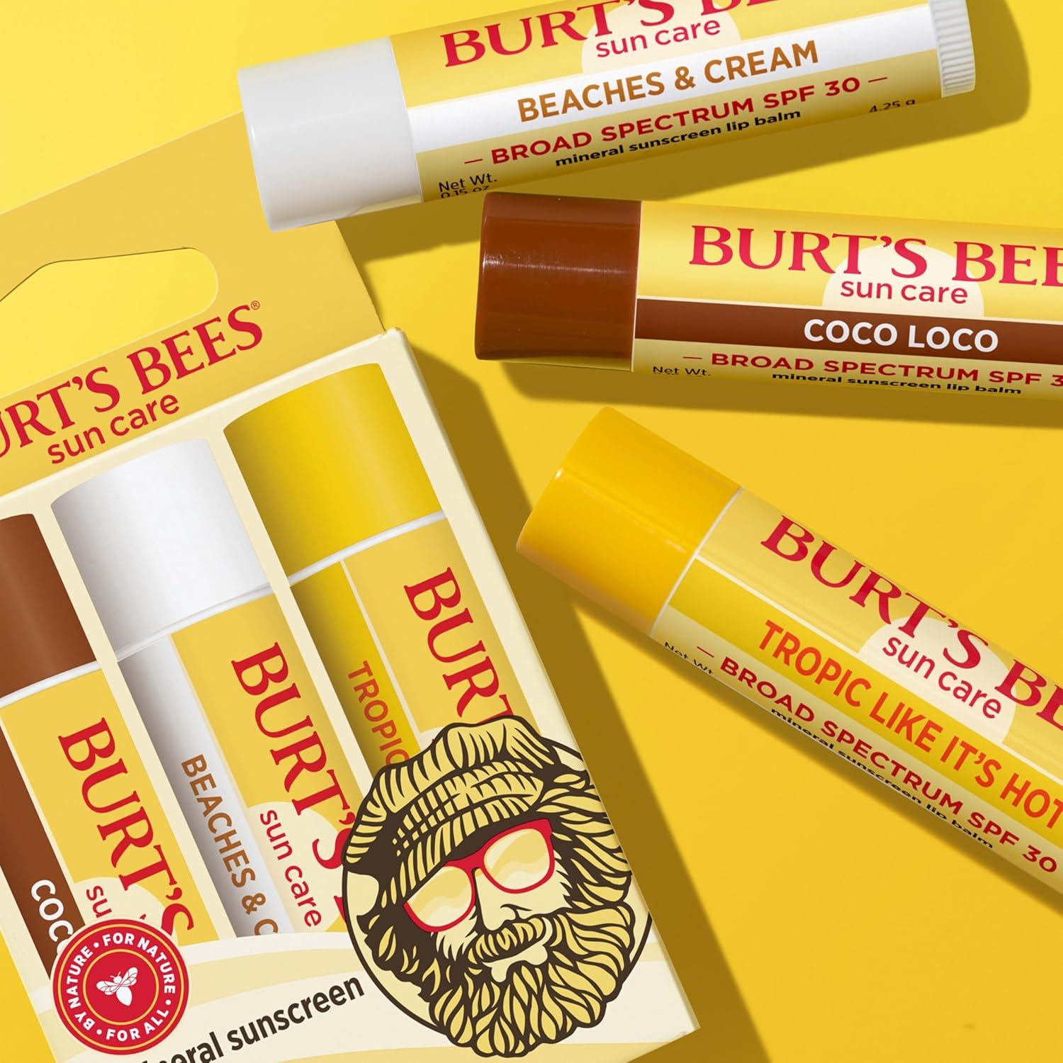 Bálsamo Labial Burt's Bees SPF 30 - Escapada a la Isla, 3 Tubos