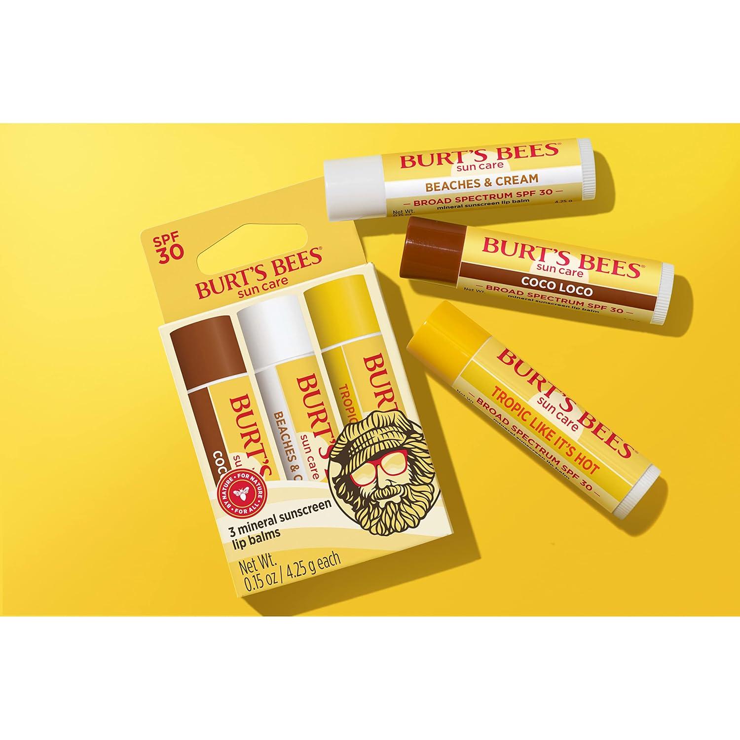Bálsamo Labial Burt's Bees SPF 30 - Escapada a la Isla, 3 Tubos
