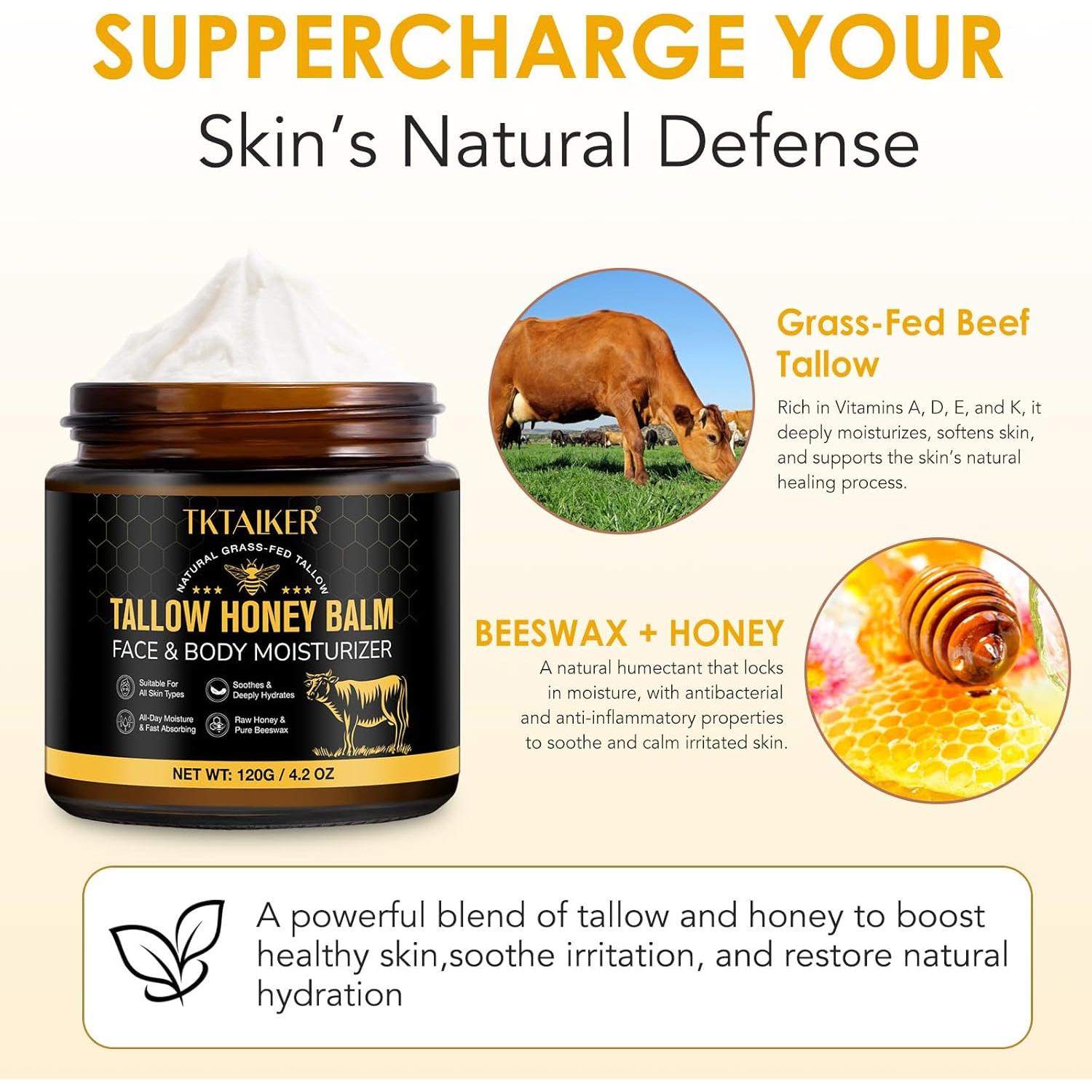 Bálsamo Hidratante de Grasa de Res TKTALKER con Miel Cruda