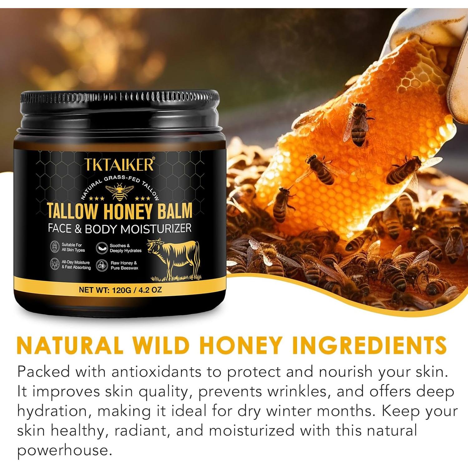 Bálsamo Hidratante de Grasa de Res TKTALKER con Miel Cruda