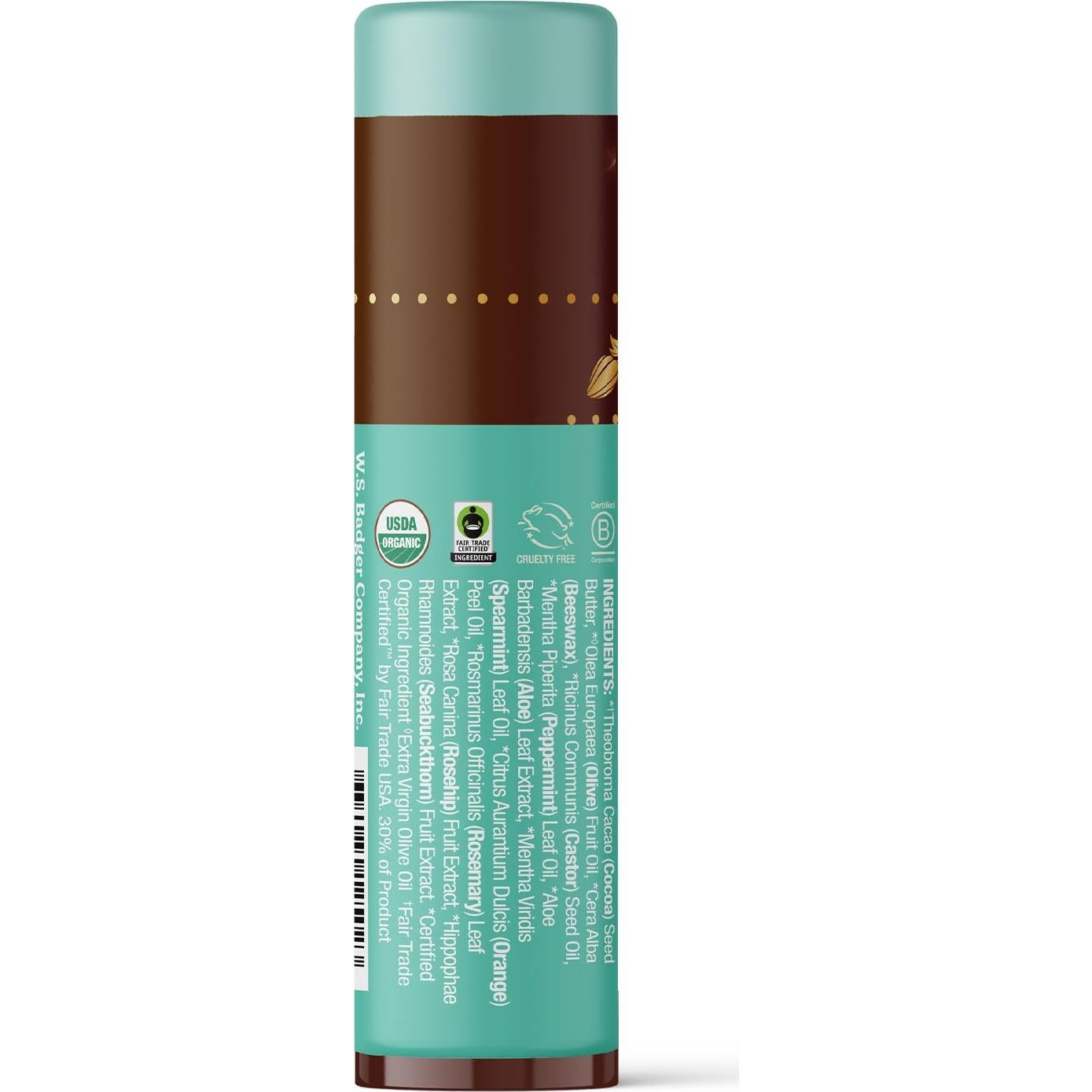 Bálsamo Labial Orgánico Badger Menta Fresca 4 Unidades