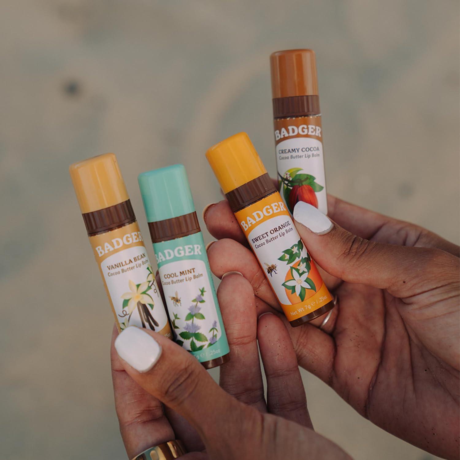 Bálsamo Labial Orgánico Badger Menta Fresca 4 Unidades