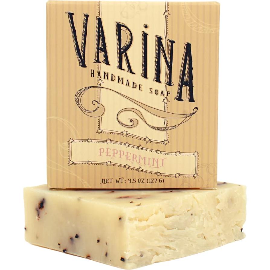 Jabón de Barra de Menta Orgánica Varina - Paquete de 3