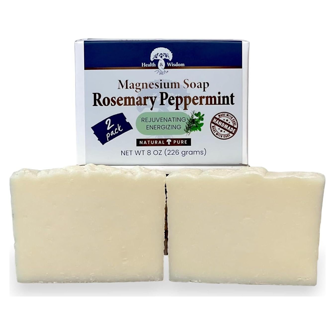 Jabón Natural de Magnesio Health and Wisdom - Romero y Menta 226.8 g