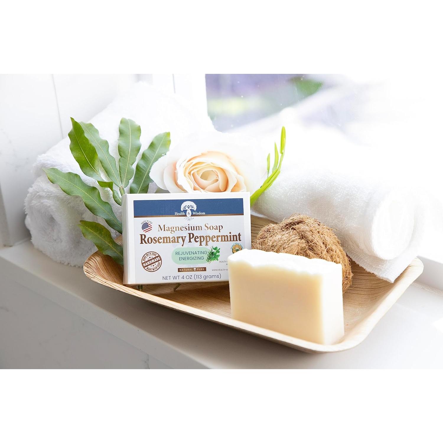 Jabón Natural de Magnesio Health and Wisdom - Romero y Menta 226.8 g