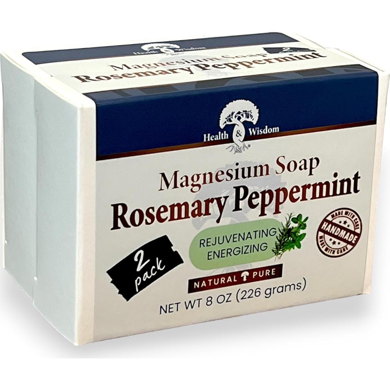 Jabón Natural de Magnesio Health and Wisdom - Romero y Menta 226.8 g