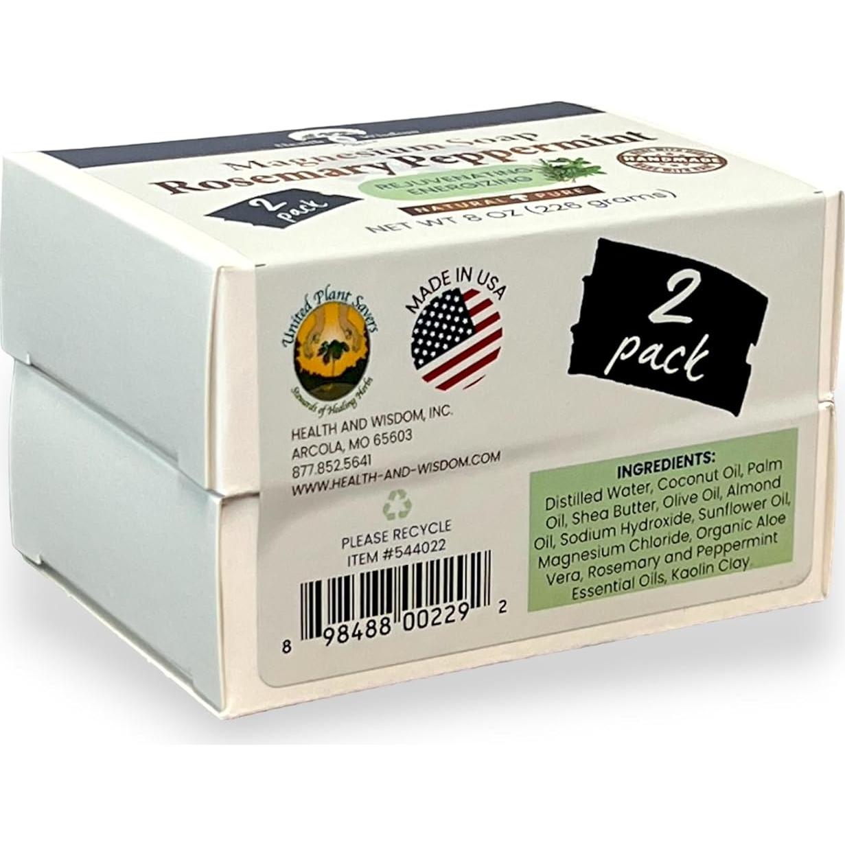 Jabón Natural de Magnesio Health and Wisdom - Romero y Menta 226.8 g